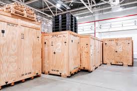 Wooden boxes for cargo
